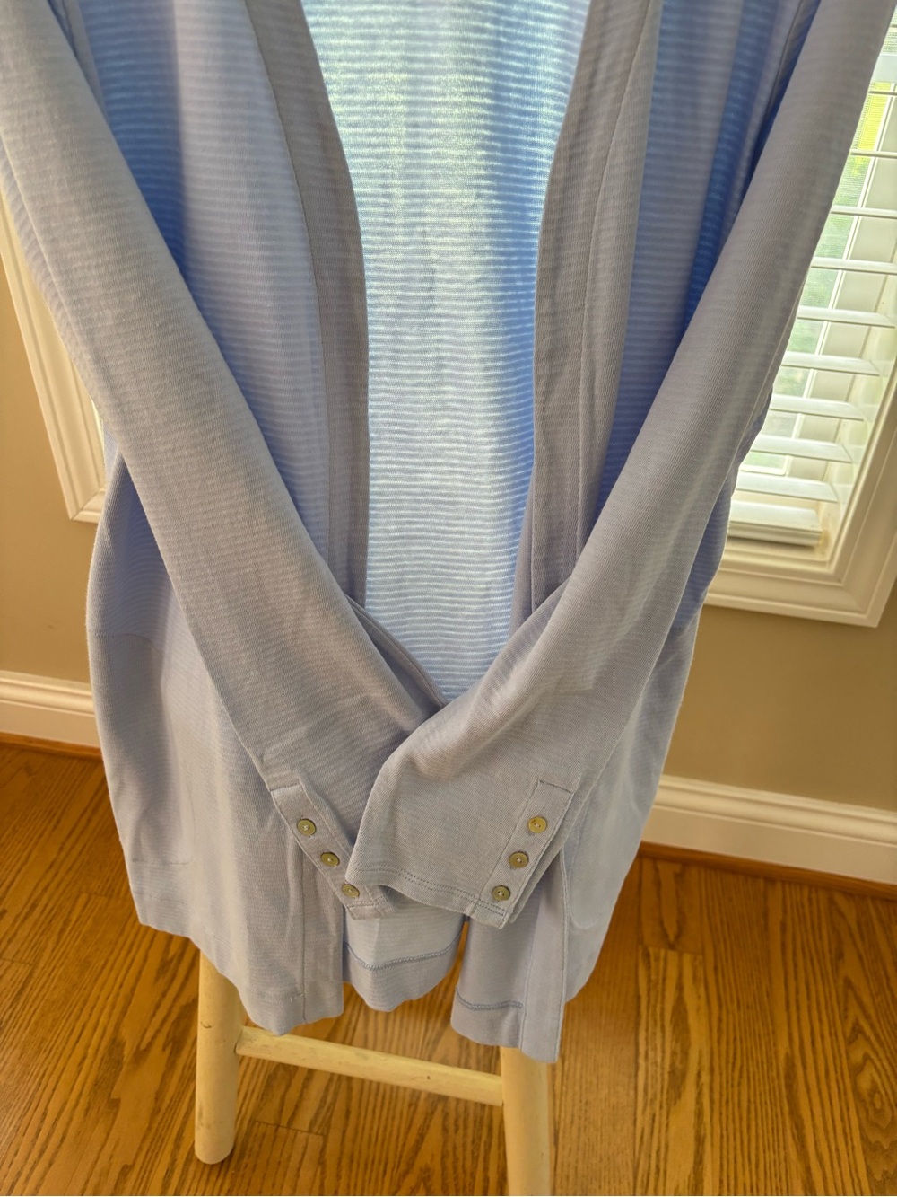 J. Jill Pale Blue Ribbed Knit Top - Picture 3 of 6